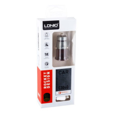 Автомобільний Зарядний Пристрій LDNIO DL-C304Q QC3.0 18W Lightning