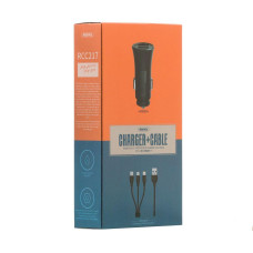 Автомобільний Зарядний Пристрій Remax RCC 217 + Cable 3in1 2 USB