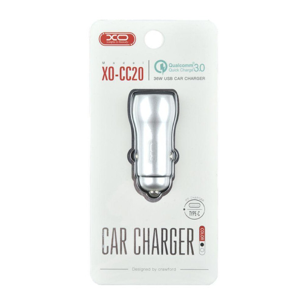 Автомобільний Зарядний Пристрій XO CC-20 PD+QC3.0 36W