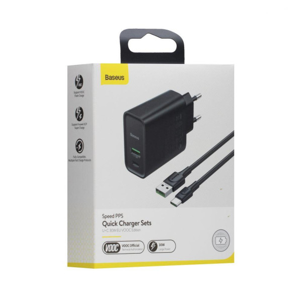 Мережевий Зарядний Пристрій Baseus TZCCFS-H Type-C 5A