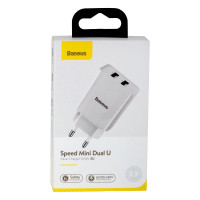Мережевий Зарядний Пристрій Baseus 2 USB 10.5W 2A CCFS-R М'ята упаковка
