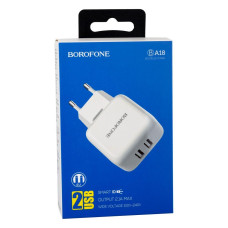 Мережевий Зарядний Пристрій Borofone BA18 2USB 2,1