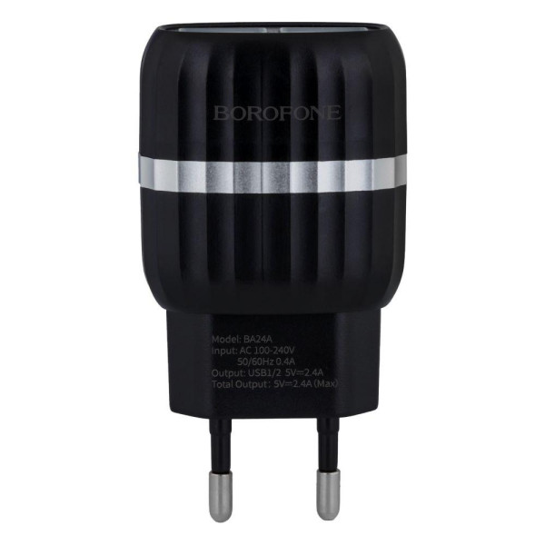 Мережевий Зарядний Пристрій Borofone BA24A Micro 2USB 2.4A