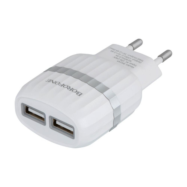 Мережевий Зарядний Пристрій Borofone BA24A Type-C 2USB 2.4A