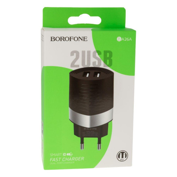 Мережевий Зарядний Пристрій Borofone BA26A 2USB