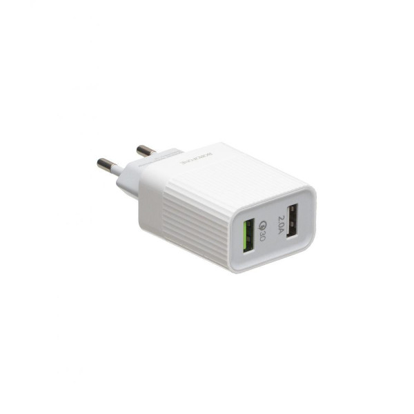 Мережевий Зарядний Пристрій Borofone BA39A QC3.0 Lightning 2USB 18W