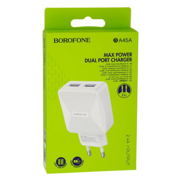Мережевий Зарядний Пристрій Borofone BA45A 2,4A