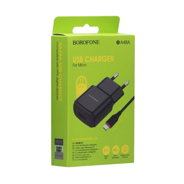 Мережевий Зарядний Пристрій Borofone BA48A Micro 2.1A