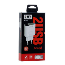 Мережевий Зарядний Пристрій Emy MY-A202 Micro 2 USB 2400 mAh