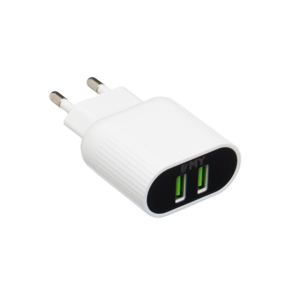 Мережевий Зарядний Пристрій Emy MY-A202 Micro 2 USB 2400 mAh