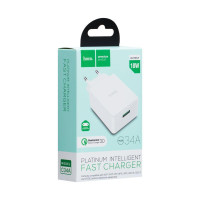 Мережевий Зарядний Пристрій Hoco C34A Platinum Intelligent 1USB QC 3.0