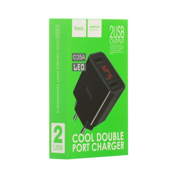Мережевий Зарядний Пристрій Hoco C25A Cool 2 USB