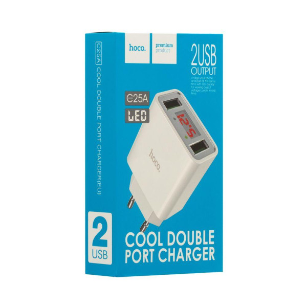 Мережевий Зарядний Пристрій Hoco C25A Cool 2 USB
