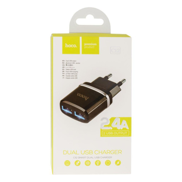 Мережевий Зарядний Пристрій Hoco C12 2 USB