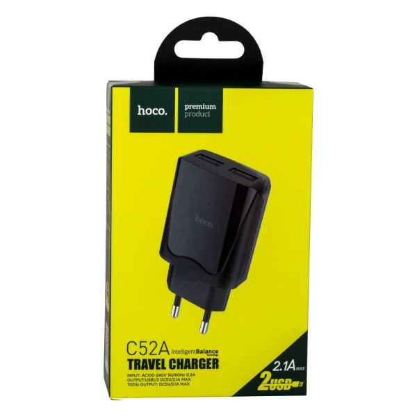 Мережевий Зарядний Пристрій Hoco C52A 2USB 2,1A