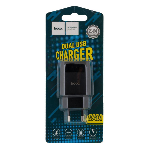 Мережевий Зарядний Пристрій Hoco C73A 2USB 2.4A