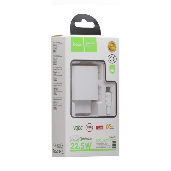 Мережевий Зарядний Пристрій Hoco C69A Dynamic QC 3.0 Type-C