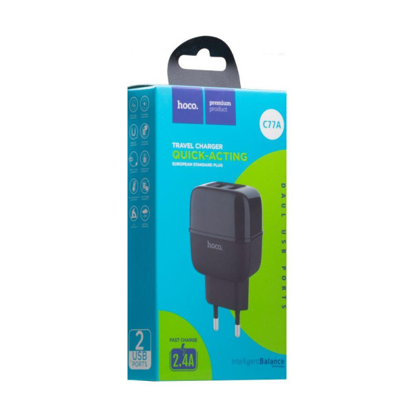 Мережевий Зарядний Пристрій Hoco C77A Highway 2USB 2,4A