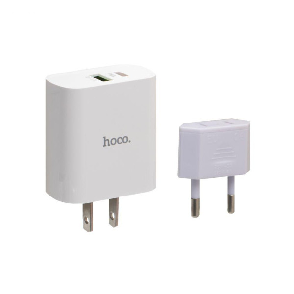 Мережевий Зарядний Пристрій Hoco C80 Type-C to Lightning PD+QC3.0 CN + Перехідник CV-01