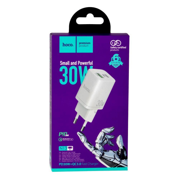 Мережевий Зарядний Пристрій Hoco N13 PD QC3.0 30W