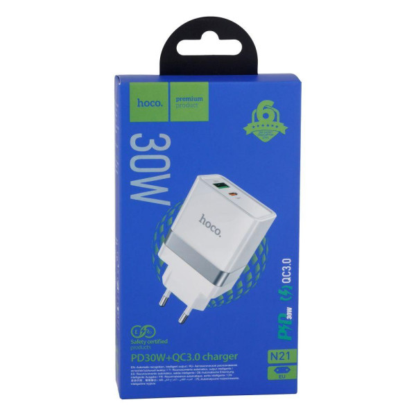 Мережевий Зарядний Пристрій Hoco N21 Topspeed PD30W+QC3.0