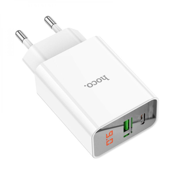 Мережевий Зарядний Пристрій Hoco C100A PD20W+QC3.0 with digital display