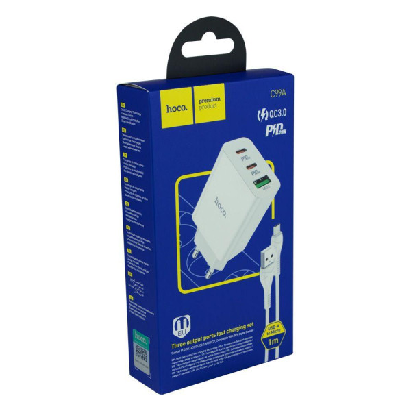 Мережевий Зарядний Пристрій Hoco C99A PD20W+QC3.0 Micro