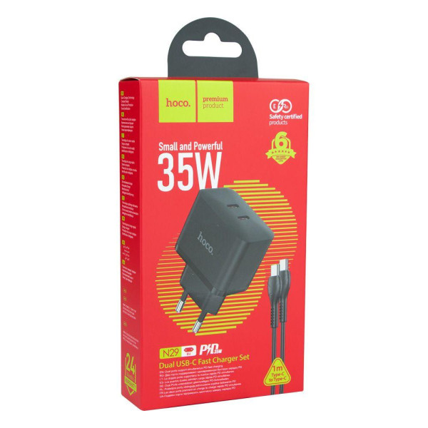 Мережевий Зарядний Пристрій Hoco N29 Triumph PD+QC3.0 35W Type-C to Type-C