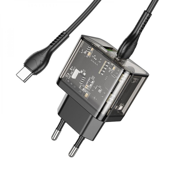 Мережевий Зарядний Пристрій Hoco N34 Dazzling PD20W+QC3.0 Type-C to Type-C