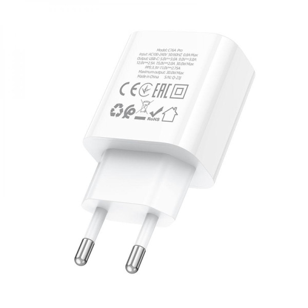 Мережевий Зарядний Пристрій Hoco C76A Pro 1Type-C PD/QC 30W