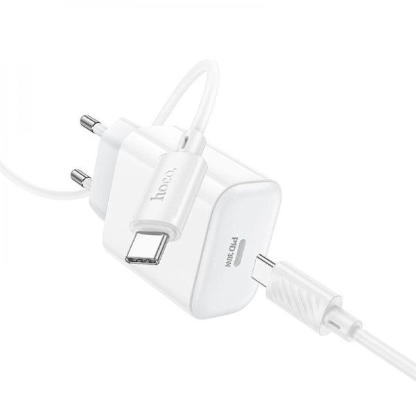 Мережевий Зарядний Пристрій Hoco C76A Pro 1Type-C PD/QC 30W+Type-C to Type-C