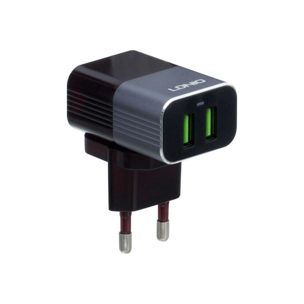 Мережевий Зарядний Пристрій LDNIO A2206 2USB 2.4A Type-C