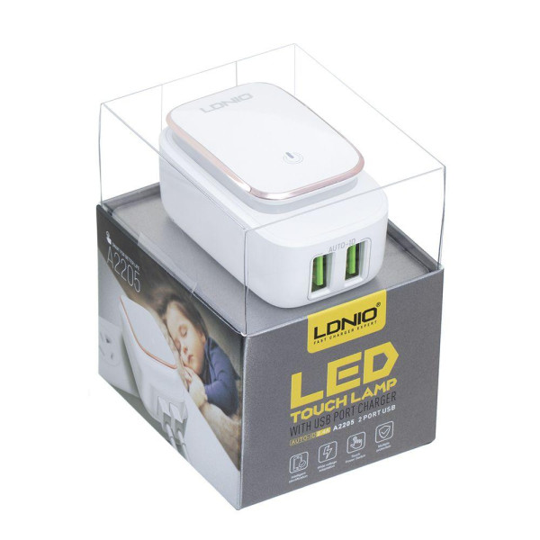 Мережевий Зарядний Пристрій LDNIO A2205 2USB 2.4A Micro
