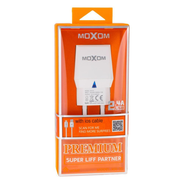 Мережевий Зарядний Пристрій Moxom KH-33 Lightning