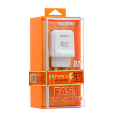 Мережевий Зарядний Пристрій Moxom KH-31Y Type-C QC3.0