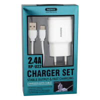 Мережевий Зарядний Пристрій Remax RP-U22 2USB 2.4A Type-C