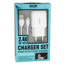 Мережевий Зарядний Пристрій Remax RP-U22 2USB 2.4A Micro