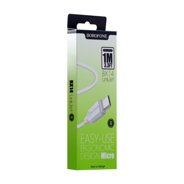 Кабель USB Borofone BX14 Micro М'ята упаковка