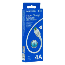 Кабель USB Borofone BX33 4A Silicone Micro М'ята упаковка