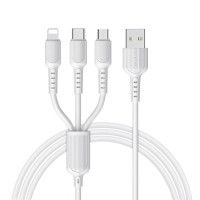 Кабель USB Borofone BX16 3-in-1 Easy IP+Micro+Type-C М'ята упаковка