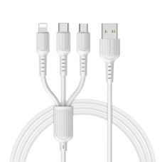 Кабель USB Borofone BX16 3-in-1 Easy IP+Micro+Type-C М'ята упаковка