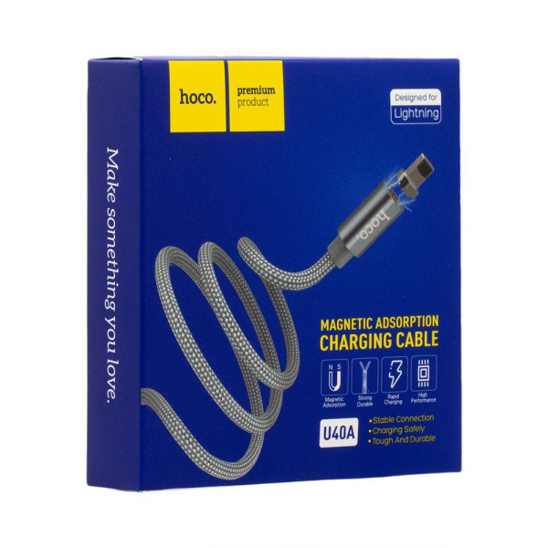 Кабель USB Hoco U40A Magnetic Absorption Lightning