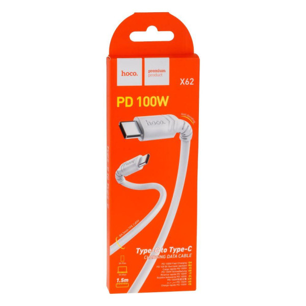 Кабель USB Hoco X62 Fortune Type-C to Type-C PD 100W 1.5m