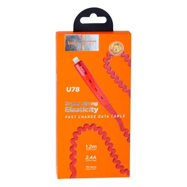 Кабель USB Hoco U78 Cotton Lightning 2.4A 1.2m