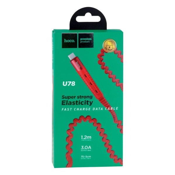 Кабель USB Hoco U78 Cotton Type-C 3A 1.2m
