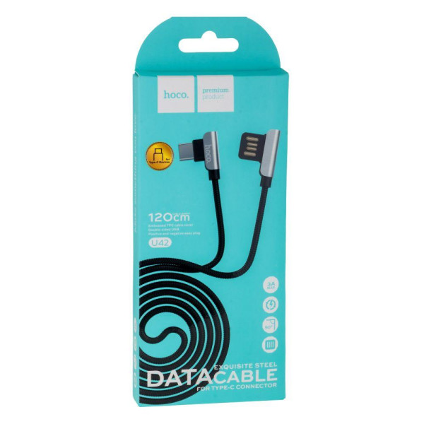 Кабель USB Hoco U42 Exquisite Steel Type-C 3A 1.2m