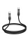 Кабель USB Hoco U116 Transparent 60W LED Indicator Type-C to Type-C 1.2m