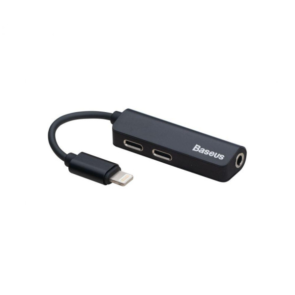 Перехідник OTG Baseus 3in1 Lightning To 3.5mm / Dual Lightning CALL52