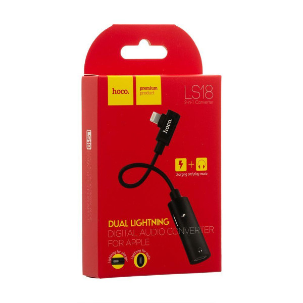 Перехідник Hoco LS18 Dual Lightning audio converter