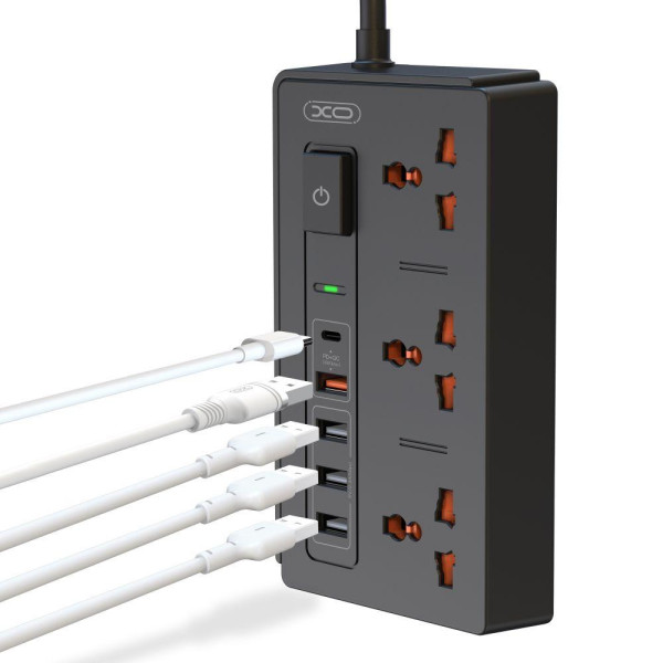 Мережевий Подовжувач XO WL06 EU 30W 18W PD+QC+3USB2.4A